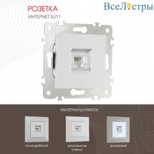 Розетка телефонная RJ11 Arte Milano 203.51-1.silver