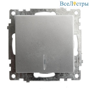 Выключатель одноклавишный Stekker Катрин с подсветкой серебро GLS10-7101-03 39577