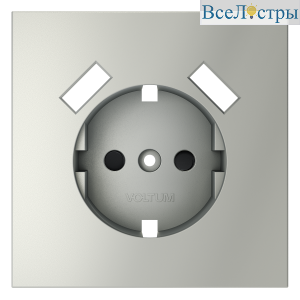 Накладка для розетки с заземлением и защитными шторками, с USB A+A Voltum S70 (сталь) VLS000905