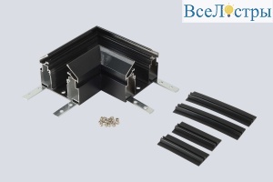 Угол соединительный для встраиваемого трека 220V в натяжной ПВХ потолок Crystal Lux CLT 0.235 01 BL