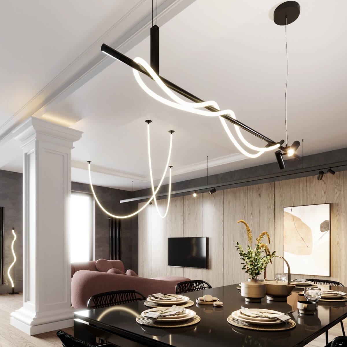 подвесной светодиодный светильник odeon light corda hightech 4391/40cl