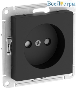 Розетка без заземления со шторками, 16А, мех., быстрозажим. клем. Systeme Electric AtlasDesign Карбон ATN001049S