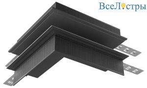 Коннектор внешний угловой ElDeko HSBL_0064 для встраиваемого шинопровода, чёрный