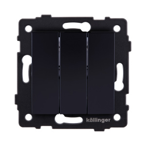 Выключатель 3-клавишный 10А/250В, изогнутый, черный Kollinger REA-R-012BK для Aspekt, Eleganz, Reflex