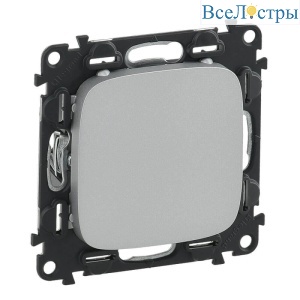 Заглушка с суппортом Legrand Valena Allure алюминий 755187