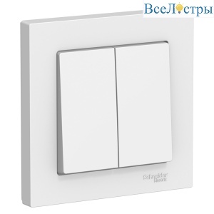 Выключатель 2-клавишный сх.5, 10АХ, в сборе Systeme Electric AtlasDesign Бел ATN000152