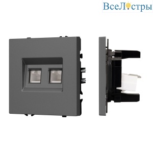 Механизм сдвоенной компьютерной розетки Arlight SCT-NOBE-MPC2-SFPL-GR (RJ-45, CAT6) 054315