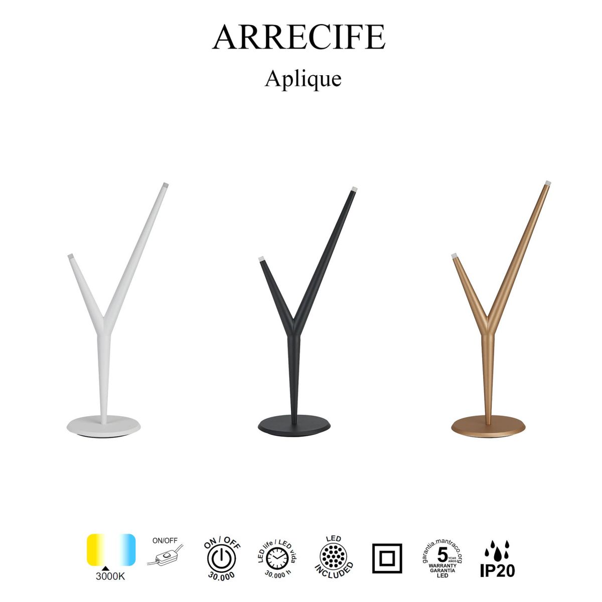 настольная лампа mantra arrecife 9231