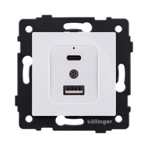Розетка USB A+C 20W, белый Kollinger REA-037WH для Aspekt, Eleganz, Reflex