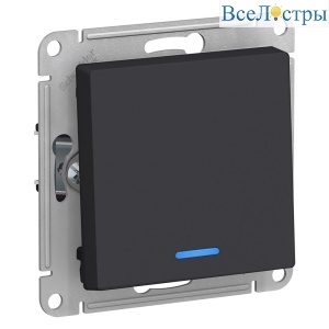 Выключатель 1-клавишный с подсветкой, сх.1а, 10АХ Systeme Electric AtlasDesign Карбон ATN001013