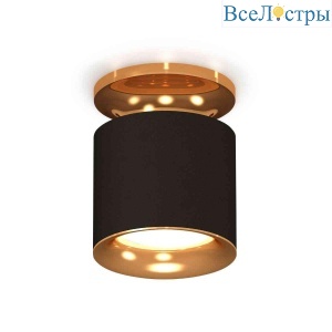 Комплект накладного светильника Ambrella light Techno Spot XS7402102 SBK/PYG черный песок/золото желтое полированное (N7929, C7402, N7014)