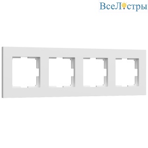 Рамка на 4 поста Slab белый матовый W0042961 4690389193514 a062797