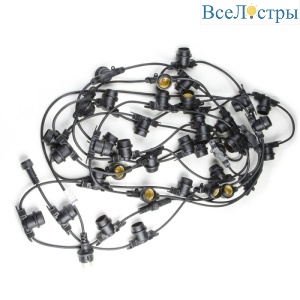 Уличная гирлянда Uniel UDL-K120 200/E27/100M IP65 BLACK BELT-LIGHT