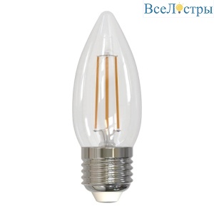 Лампа светодиодная филаментная диммируемая (UL-00003642) Uniel E27 5W 4000K прозрачная LED-C35-5W/NW/E27/CL/DIM GLA01TR