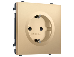 Комплект механизма электрической розетки SIGMA Золото Мягкое касание 50Hz 2P+E с/з с/ш 16A-250V QUANT PRO Ambrella Volt MS887010 (SP8870, PR141)