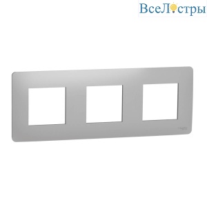 Рамка 3-постовая Schneider Electric Unica New NU200630