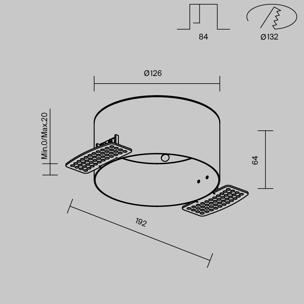 аксессуар для встраиваемого светильника maytoni downlight dla032-trs12-w