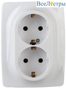 Розетка 2x2P+E Schuko Эра 12-2116-01 Б0029238