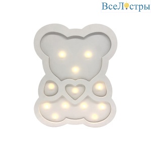 Светодиодный ночник Apeyron Мишка теплый белый 2хААА МДФ 12-176