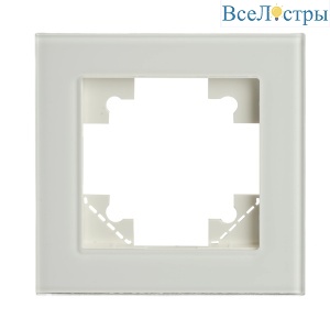 Рамка 1-местная для сенсорных механизмов, подсветки, стекло, Stekker Катрин GFR00-7001-01S 50303