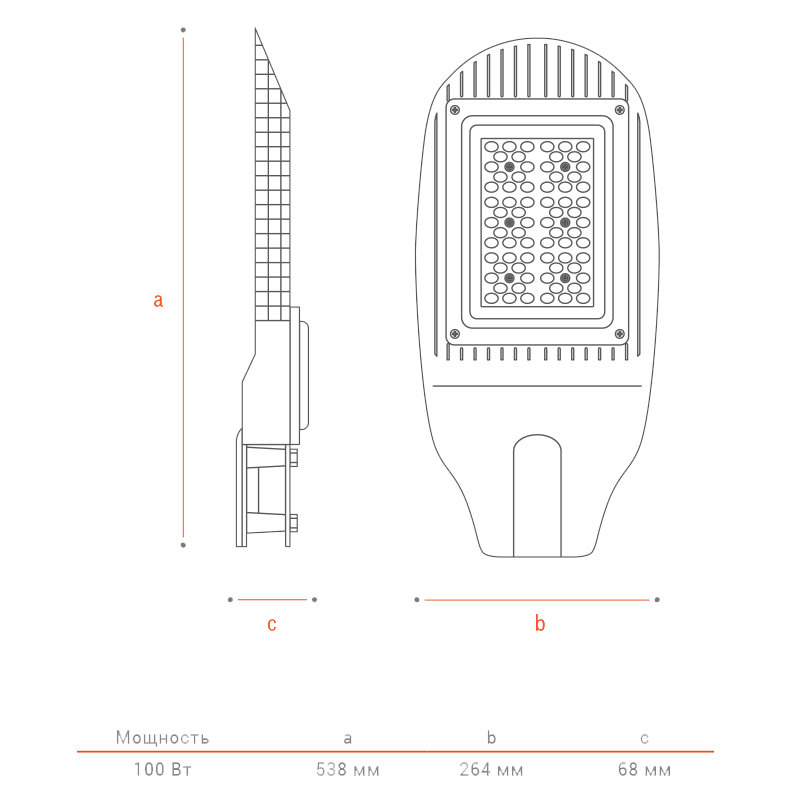 консольный светильник wolta дку04-100-102-5к шб140х60