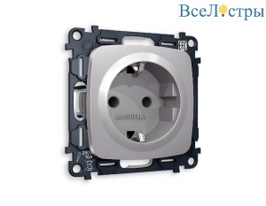 Комплект механизма розетки с/з cо шторками Ambrella Volt Omega MO507010