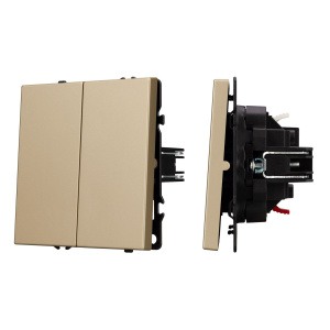 Выключатель звонковый 2 кл софт-тач золотой песок Arlight SWT-MKR2-SFPL-GD (250V, 10A) 061739(1)