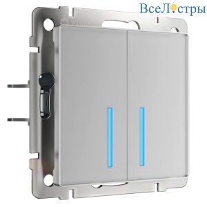 Сенсорный выключатель двухклавишный с функцией Wi-Fi Werkel серебряный W4520606 4690389171246