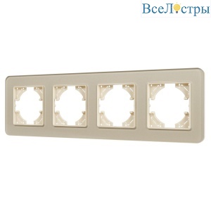 Рамка на 4 поста стеклянная Arlight FRM-OMALI-SFGS-4-GD 049719