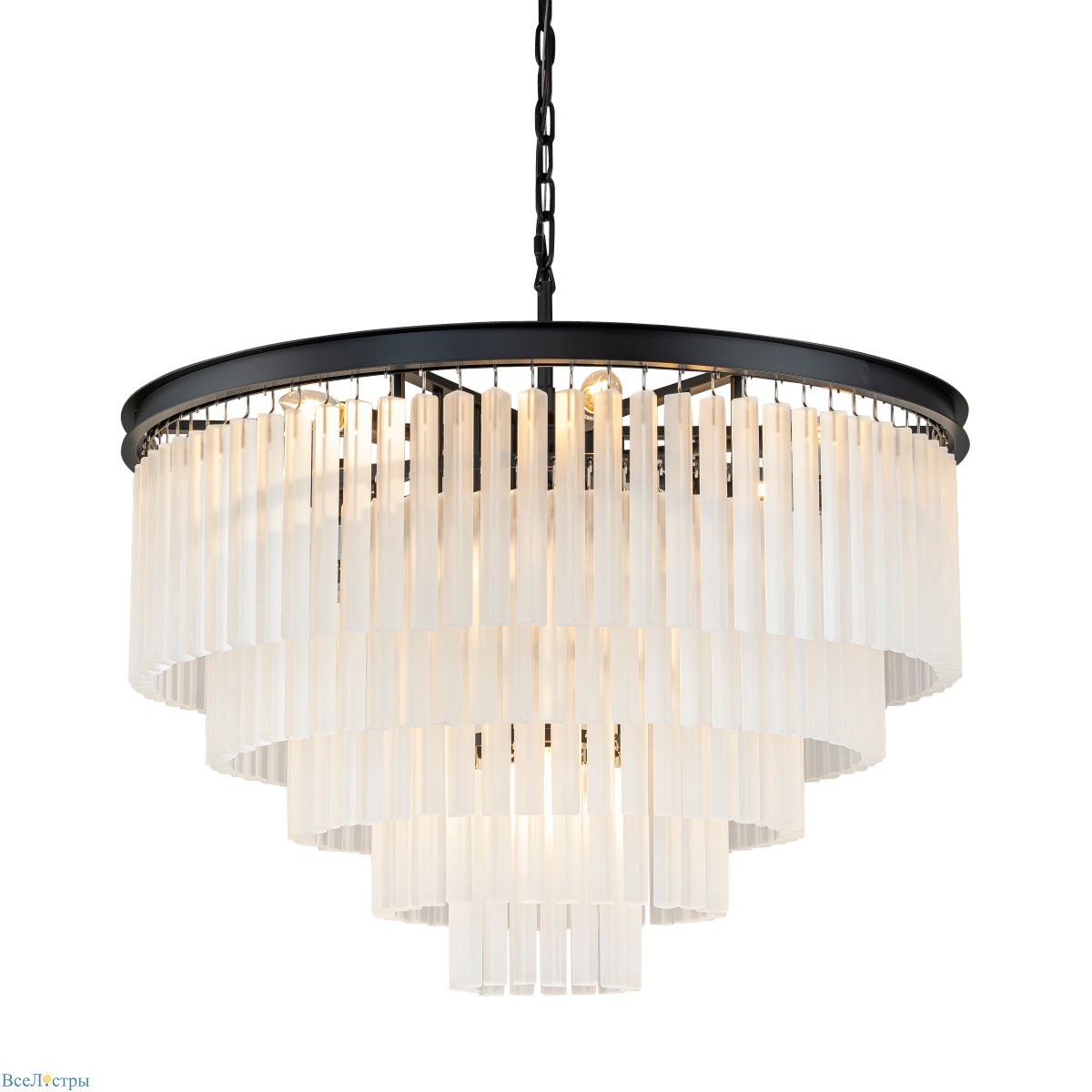 подвесная люстра delight collection 1920s odeon kr0387p-10a black/frost