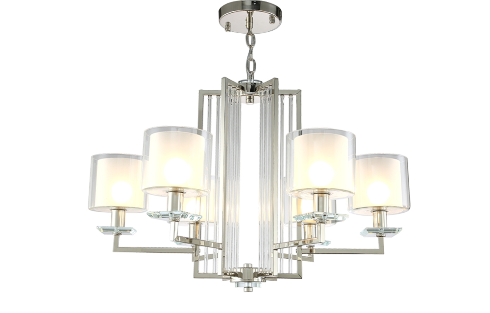 подвесная люстра crystal lux nicolas nicolas sp-pl6 nickel/white