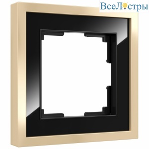 Рамка на 1 пост Werkel Baguette черный-латунь 4690389185779 W0012852 a060239