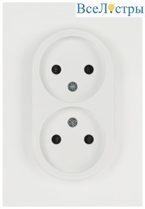 Розетка Эра Arktik 16-2107-08 без заземления двойная 2X2P 16А-250В белый матовый Б0071688