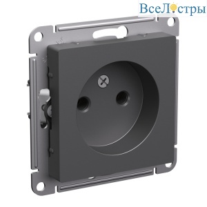 Розетка б/з без шторок, 16А, механизм Systeme Electric AtlasDesign Базальт ATN001441