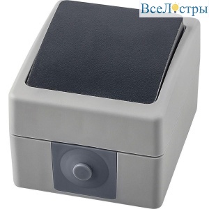 Переключатель одноклавишный Stekker Велена серый-графит PSW10-112-54 32756
