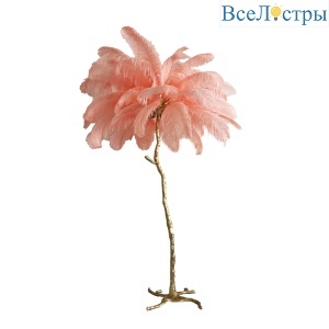Торшер Delight Collection Ostrich Feather BRFL5014 pink/antique brass