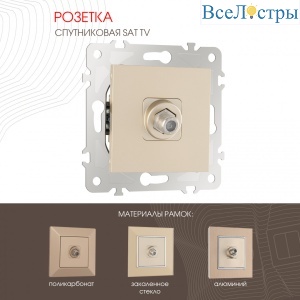 Розетка спутниковая SAT TV Arte Milano 203.42-1.shampan