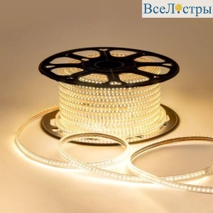 Светодиодная влагозащищенная лента OGM 7W/m 120LED/m 2835SMD теплый белый 50M O17-07