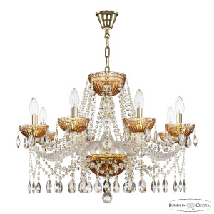 Подвесная люстра Bohemia Ivele Crystal 5413/8/240 G Amber/M-1G