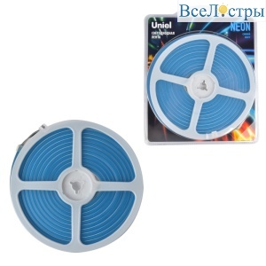 Светодиодная лента Uniel ULS-N01-2835-120LED/m-6mm-IP67-DC12V-9W/m-5M-BLUE блистер