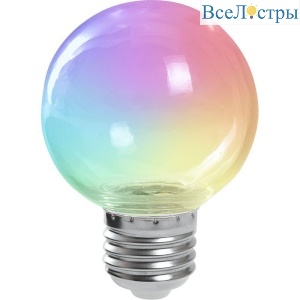 Лампа светодиодная Feron E27 3W RGB прозрачный LB-371 38133