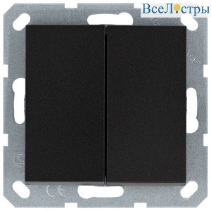 Кнопка 2 клавишная с переключающим контактом 10А, 250В, цвет антрацит Jasmart G3020B