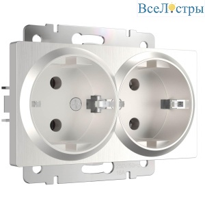 Розетка двойная с заземлением Werkel перламутровый рифленый W1172013 4690389161070