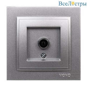 Розетка TV проходная Mono Electric Despina универсальная экран серебро 102-212105-137
