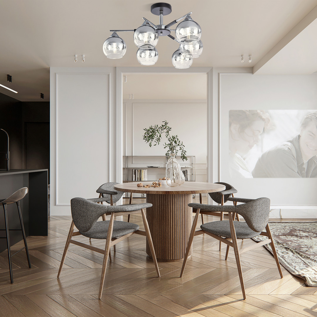 люстра на штанге arte milano napoli 339354/6 cr+bk