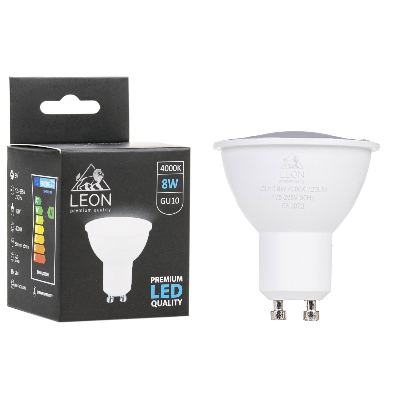 светодиодная лампа leon le-gu10-8w-4000k