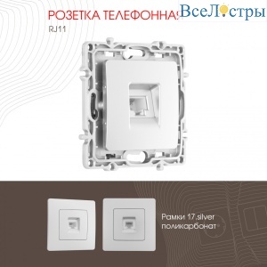 Розетка телефонная RJ11 Arte Milano 217.51-1.silver