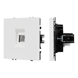 Розетка телефонная софт-тач белый кварц Arlight SCT-MTL1-SFPL-WH (RJ-11, 4C) 054300(1)