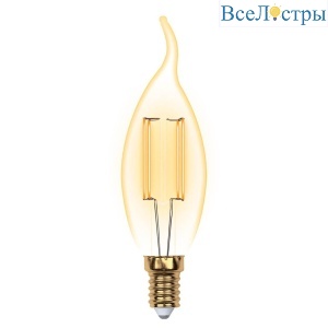 Лампа светодиодная филаментная Uniel E14 5W 2250K прозрачная LED-CW35-5W/GOLDEN/E14 GLV21GO UL-00002397