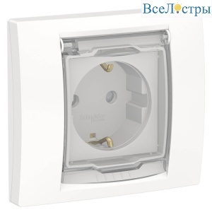 Розетка Schneider Electric Unica New с/з со шторками NU003718